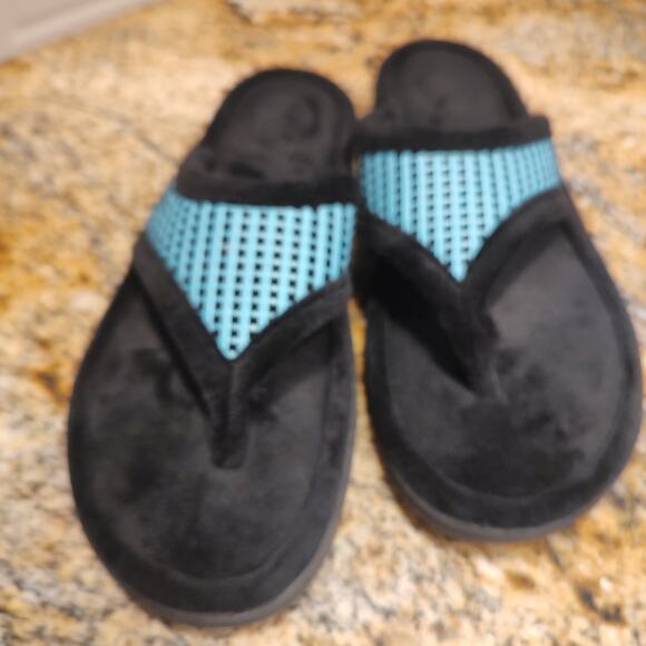 Brookstone Black Flip Flops Size M Women's Comfort Sandals - Picture 6 of 11